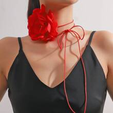 1 条 160 厘米性感可爱玫瑰花形女士项链，欧美时尚个性颈链，个性化休闲配饰适合日常佩戴情人节、妈妈、母亲、母亲节、礼物 - 玫瑰大花朵項鍊 - 查看 1