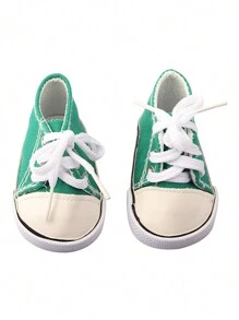 1 双经典帆布运动鞋，适合 18 英寸美国娃娃，带鞋带的娃娃鞋，娃娃休闲运动鞋 - 时尚娃娃配饰，非常适合小女孩和男孩的生日、节日和玩具、娃娃衣服、玩具、娃娃玩具 - 純色 - 查看 14