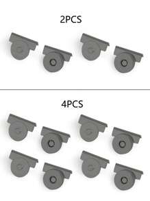 2/4Pcs Black Magnetic Clasp, Iron Clip, Bag Mouth Edge Clip, Handbag Button, Clasp Bag, Purse Making Accessories, Magnetic Purse Closure Fasteners - Black - View 4