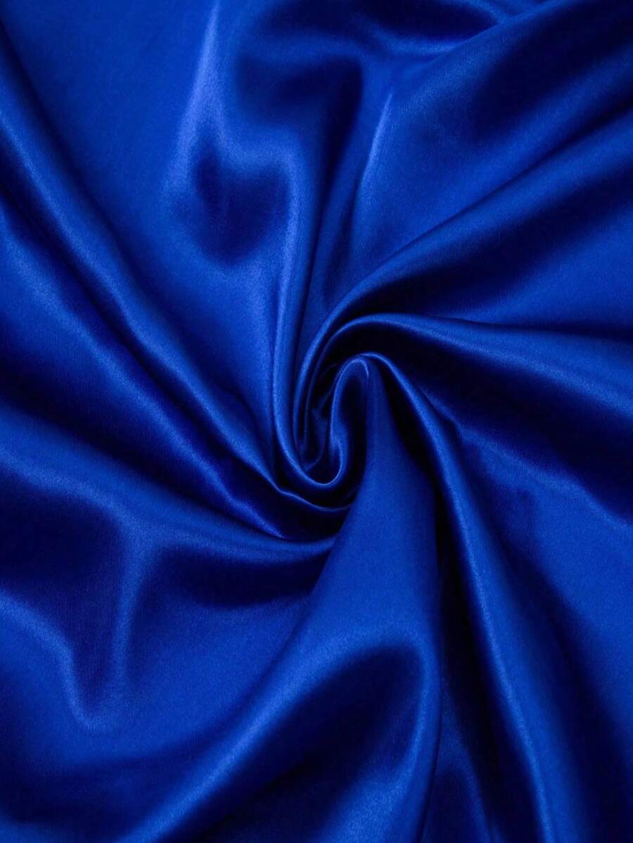 1pc Royal Blue DIY Solid Satin Fabric For Wedding Dress, Party Dress, Gift Wrapping, Table Runner, Outdoor