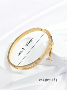 Ein französisch angehauchtes luxuriöses Nagelarmband, modisches, vielseitiges Edelstahlarmband mit Strasssteinen, geeignet für den täglichen Gebrauch