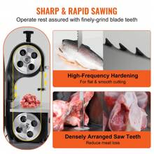 Band Saw Blade 65x0.6x0.02 Inch 5 PCS/Pack Meat Bandsaw Blades For Replacement 65Mn Carbon Steel Blade 3 TPI Meat Cutting Blade Wrapped By Rust-Proof Paper For Commercial Bone Saw Machines - Silver - View 4