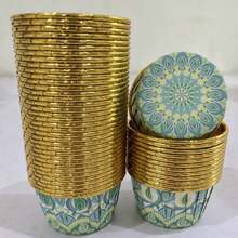 Bộ 50 Cốc Làm Bánh Muffin Bằng Nhôm Bóng Đầy Màu Sắc – Chịu Nhiệt, Lót Bánh Có Thể Tháo Rời Để Nướng, Phụ Kiện Nhà Bếp Bền Đẹp - Nhiều màu - Xem 30