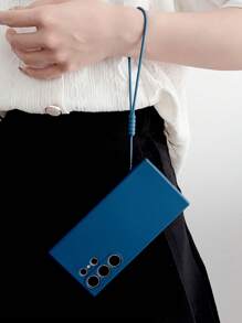 Podstawowe etui na telefony iPhone 16 1 szt. Jednokolorowe silikonowe etui na telefon z paskiem na szyję, kompatybilne z telefonami Samsung i Apple - Niebieski - Zobacz 5