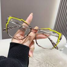 Fashionable Colorful Cat-Eye Fashion Glasses With A Unique Design That Changes With Light, Suitable For Bare-Faced Decoration, College Style, Streetwear, And Casual Outings. Beach Accessories For Women Glasses Shades Basics Fall Winter Women Outfits Clothes Business Casual Gifts Leopard For Summer Beach Vacation,Outdoor,Travel