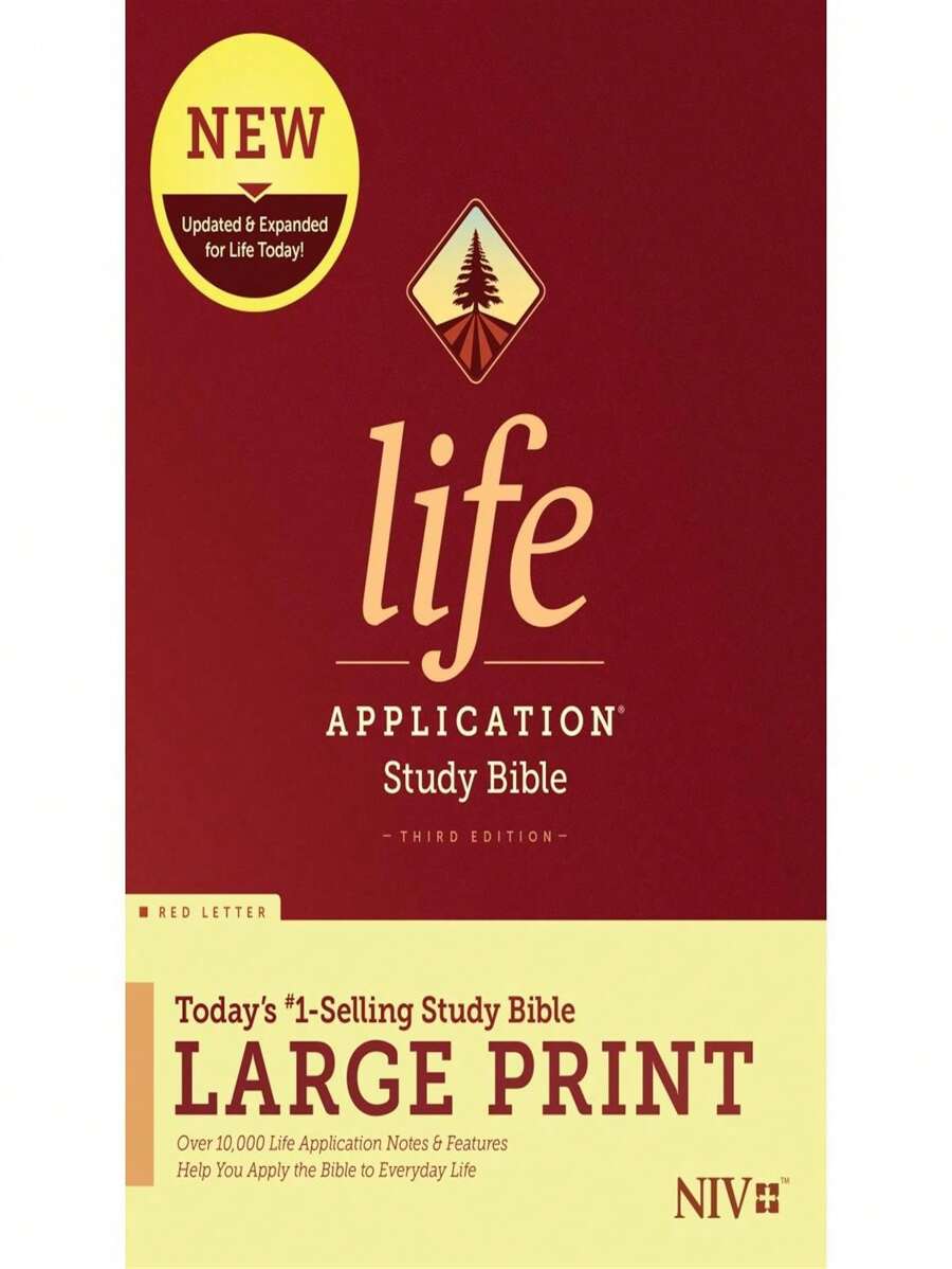NIV Life Application Study Bible - Large Print - Third Edition, Red ...