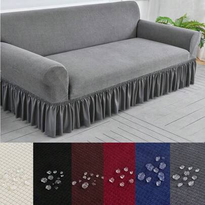 1pc 1/2/3/4-Seat Water Repellant Sofa Skirt Covers Stretch Breathable Couch Covers Adjustable Elastic Sofa Slipcovers For Living Room Hotel