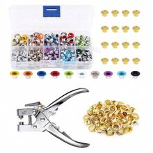 Upgraded Easy-To-Use Hole Punch Plier With 400pcs 3/16 Inch Metal Grommets, Diy Leather Belt Punch Tool With Grommet, Eyelet Plier Tool For Leather Belt, Paper, Card, Tag, Id Card, A4 File And Office Punching And Binding Tool