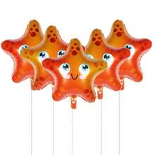 Globos de papel aluminio en forma de cangrejo y estrella de mar con dibujos animados, decoración para fiesta temática de océano, decoración de fiesta de cumpleaños/festival - Multicolor - Ver 2