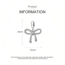 1pc Y2K Style Purple Bow-Knot Design Beaded Pendant, Zinc Alloy Material, Suitable For Bracelet Making DIY, Gift And Personal Use Valentines - Multicolor - View 9