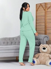 Women Pajama Sets - màu xanh lá - Xem 2