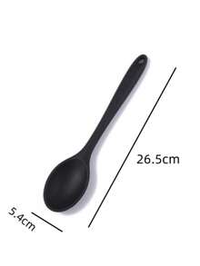 3Pcs 27cm Colher Redonda De Silicone Grande Utensílio De Cozinha Promoção - Preto - Visão 6
