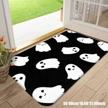 1 件万圣节鬼魂设计防滑加厚舒适家居装饰地垫，圣诞节 - 彩色 - 查看 1