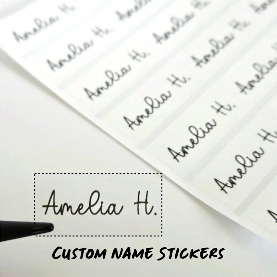 Custom Name Labels 3*1.5CM Any Fonts Clear Waterproof Name Labels Bottle Labels Personalized Name Labels Name Stickers School Labels Kids Camp Labels Personalized Name Stickers Back To School Labels Vinyl Waterproof Stickers For Fall Holidays, Halloween, Thanksgiving, Christmas And New Year Parties And Celebrations,Festive Calendar - Multicolor - View 1