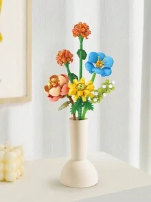 LOZ Bloques de construcción microscópicos, set de ramo de flores eternas, flores de rosa como regalos para niñas, mejores amigas y novias, decoración de hogar y habitación para el Día de San Valentín - Multicolor - Ver 1