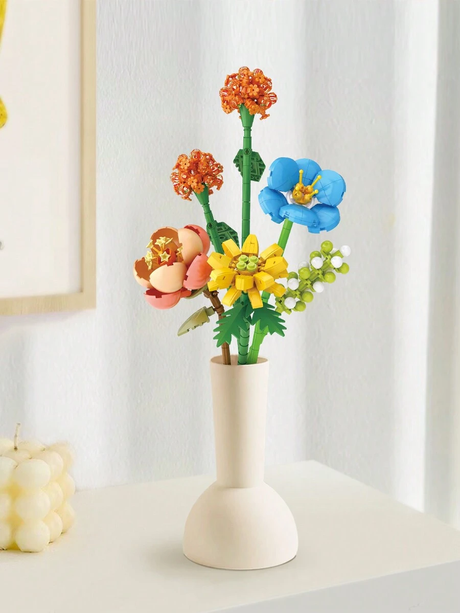 LOZ Bloques de construcción microscópicos, set de ramo de flores eternas, flores de rosa como regalos para niñas, mejores amigas y novias, decoración de hogar y habitación para el Día de San Valentín - Multicolor - Ver 1