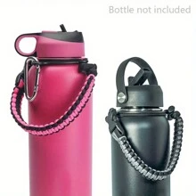 1pc Outdoor Parachute Cord Handmade Braided Cup Handle, Cup Sleeve, Durable Water Bottle Carrier For Outdoor Activities - Supports Up To 64oz