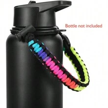 1pc Outdoor Parachute Cord Handmade Braided Cup Handle, Cup Sleeve, Durable Water Bottle Carrier For Outdoor Activities - Supports Up To 64oz