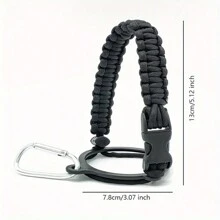 1pc Outdoor Parachute Cord Handmade Braided Cup Handle, Cup Sleeve, Durable Water Bottle Carrier For Outdoor Activities - Supports Up To 64oz