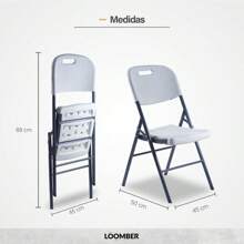 Silla Plegable Blanca - Set de 8 piezas - Blanco - Ver 4