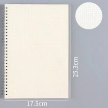 PP霧面透明螺旋筆記本，可選擇A5 / A6 / B5規格，有8mm線條/點線/5mm方格/空白紙，每本筆記本80頁，簡約學生筆記本，總160頁 - 點陣本 - 查看 12