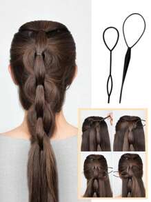 Juego de 4 piezas: regadera, peine para dar volumen, peine de cola de rata, cepillo para el borde y la parte posterior del cabello (negro)/(rosa)/(morado) - Cuidado corporal para viajes, al aire libre, deportes, oficina, escuela, sujetadores de pelo, accesorios para el cabello - Regalo de San Valentín para novio, novia, mujeres, cumpleaños