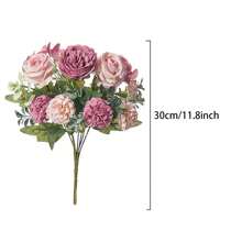 1pc 7-Đầu hoa mẫu đơn nhân tạo hoa cẩm tú cầu hoa hồng lụa trang trí phòng khách phòng ngủ tiệc cưới cô dâu cây giả bình hoa phụ kiện - Nhiều màu - Xem 6