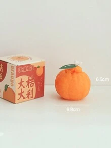 1入醜橙果香氣蠟燭，可愛的動物造型，適用於家居裝飾、派對、晚餐、放鬆/冥想、營造氛圍、節日禮物 - 橘色 - 查看 8