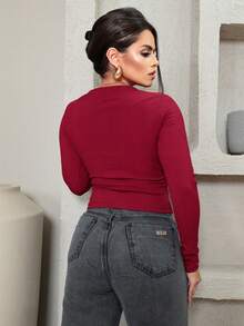 Women Tops - Màu Đỏ Sâu - Xem 3