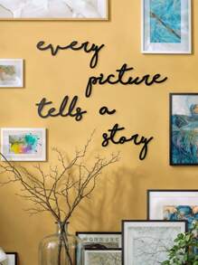 5PCS/SET, Every Picture Tells A Story Sign Metal Wall Decor, Black Modern Beautiful Farmhouse Metal Wall Signs For Hanging Any Room Wall Art Decor