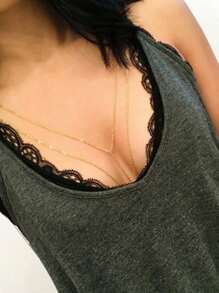 1pc Women's Minimalist Vintage Sexy Body Chain, Simple Crisscross Design For Beach & Bikini, Summer
