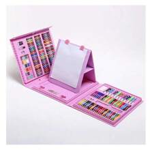 Juego de dibujo de 208 piezas, incluye crayones, plumas de marcador de acuarela, lápices de colores, herramientas de pintura, útiles escolares, vuelta a clases