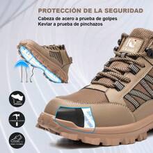 Tenis De Seguridad Industrial Zapatos Trabajo Botas - Marrón - Ver 3