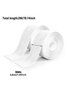 1卷防水防霉廁所縫隙膠帶，寬度：3.8厘米/1.49英寸，總長度：200厘米/78.74英寸，廚房和浴室用自粘密封條，防止浴室潮濕，廚房洗菜槽，大理石浴缸和壁紙貼邊美觀接縫貼紙，自粘浴缸和牆面密封膠帶，縫隙密封膠帶，適用於水槽，浴室，馬桶，浴缸，地板，牆角保護