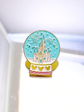 创意城堡烟花水晶球珐琅别针可爱胸针金属翻领徽章粉丝收藏纪念品服装配饰衣服别针包饰学校办公室配饰衬衫夹克珠宝圣诞节万圣节衣服别针趣味教师礼物