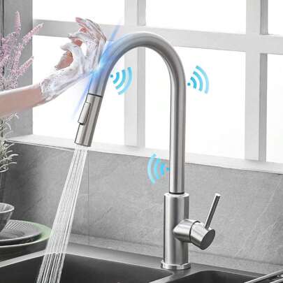 Touch Sensor Kitchen Faucet Sink Pull Down Sprayer Single Handle