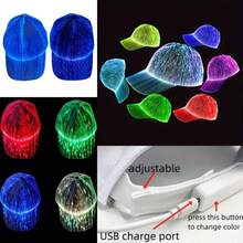 1入組RGB LED發光帽，7色光纖閃亮棒球帽，USB可充電，帶11種燈光模式，適用於日常穿戴、派對裝飾、禮品、節日用品、時尚酷物 - 發光帽子 - 查看 8