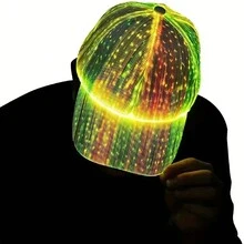 1入組RGB LED發光帽，7色光纖閃亮棒球帽，USB可充電，帶11種燈光模式，適用於日常穿戴、派對裝飾、禮品、節日用品、時尚酷物 - 發光帽子 - 查看 6