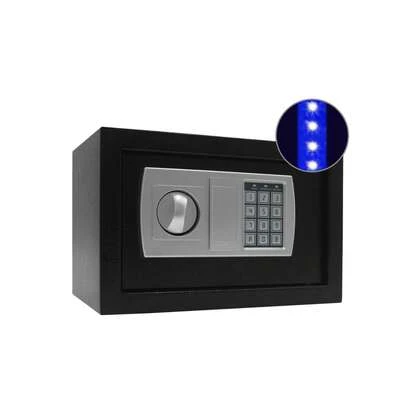 Digital Safe With Sensor Light - Electronic Steel Safe With Keypad And Manual Override Keys - Protect Money, Jewelry, Passports - For Home, Business (Black), 12.2" (L) X 7.9" (W) X 7.9" (H)