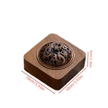 A Solid Color Walnut Incense Burner - Dragon And Phoenix Cover Walnut Zen Tea Ceremony Incense Burner Home Decoration Chinese Style Indoor Agarwood Spice Aromatherapy Hollow With Cover Incense Holder Bottom Gifts Birthday Graduation