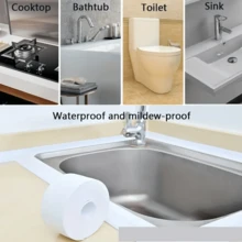 1卷优质防水角胶带 - 耐用、防漏、防霉密封胶带，适用于厨房、浴室、卫生间、水槽和墙壁 - 白色、易贴、防污 - 白色 - 查看 3