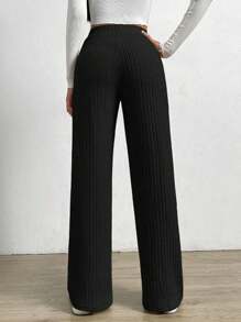 ELCOO Pantalones De Mujer Moda Stretch Pantalón Cintura Media Salir Cita - Negro - Ver 5