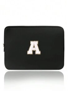 1 件字母纯色休闲笔记本电脑内包，适用于 11.6/12.5/13.3/14/15.4/15.6 英寸笔记本电脑，笔记本电脑包，适用于 Mac Book、iPad、HP Chromebook Surface 笔记本电脑，便携式笔记本电脑内胆包