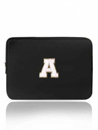 1 件字母纯色休闲笔记本电脑内包，适用于 11.6/12.5/13.3/14/15.4/15.6 英寸笔记本电脑，笔记本电脑包，适用于 Mac Book、iPad、HP Chromebook Surface 笔记本电脑，便携式笔记本电脑内胆包