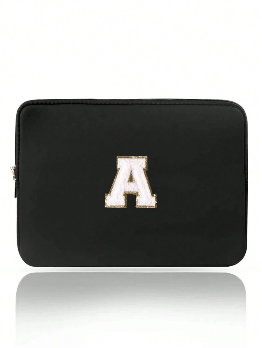 1 件字母纯色休闲笔记本电脑内包，适用于 11.6/12.5/13.3/14/15.4/15.6 英寸笔记本电脑，笔记本电脑包，适用于 Mac Book、iPad、HP Chromebook Surface 笔记本电脑，便携式笔记本电脑内胆包