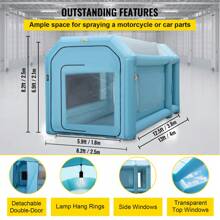 Portable Inflatable Paint Booth 13 X 8 X 8ft Inflatable Spray Booth Car Paint Tent With Air Filter System & 2 Blowers Upgraded Blow Up Spray Booth Tent Auto Paint Workstation Motorcycle Gara - Blue - View 2