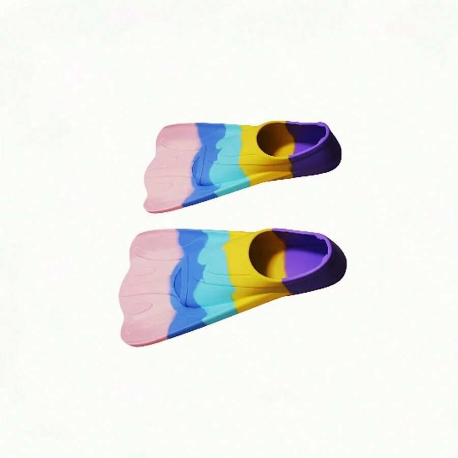 Adult Short Blade Swimming Fins For Snorkeling Training, Frog Kick