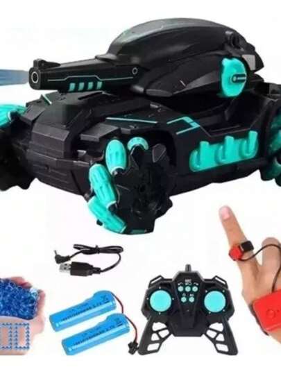 23CM Control gestual, mando a distancia , movimiento en 4 direcciones, tanque de lanzamiento de bombas de agua, recargable. Regalo para niños.