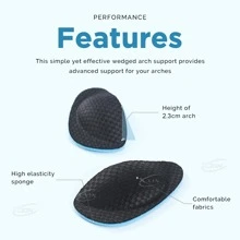 1 Pair Arch Support Insoles, High Elastic Foam Shoe Pads - Black - View 6