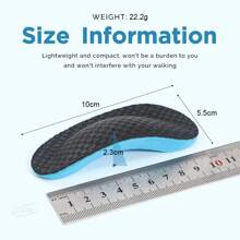 1 Pair Arch Support Insoles, High Elastic Foam Shoe Pads - Black - View 7